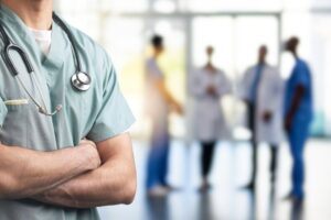 Close Up of Healthcare and Workers